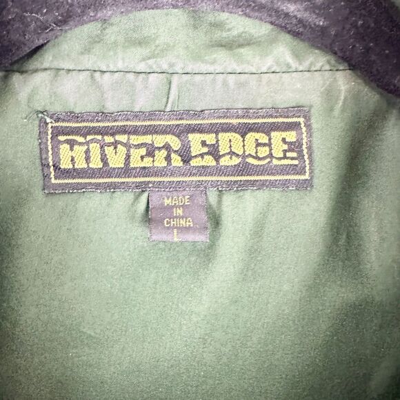 Vintage River Edge Silk Floral Windbreaker Bomber Jacket Size Large Green - Picture 7 of 8